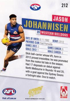 2013 Select Prime AFL #212 Jason Johannisen Back